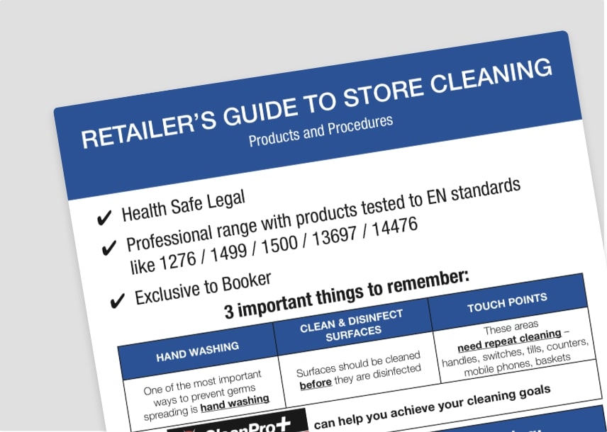 Retail - essential products and cleaning note