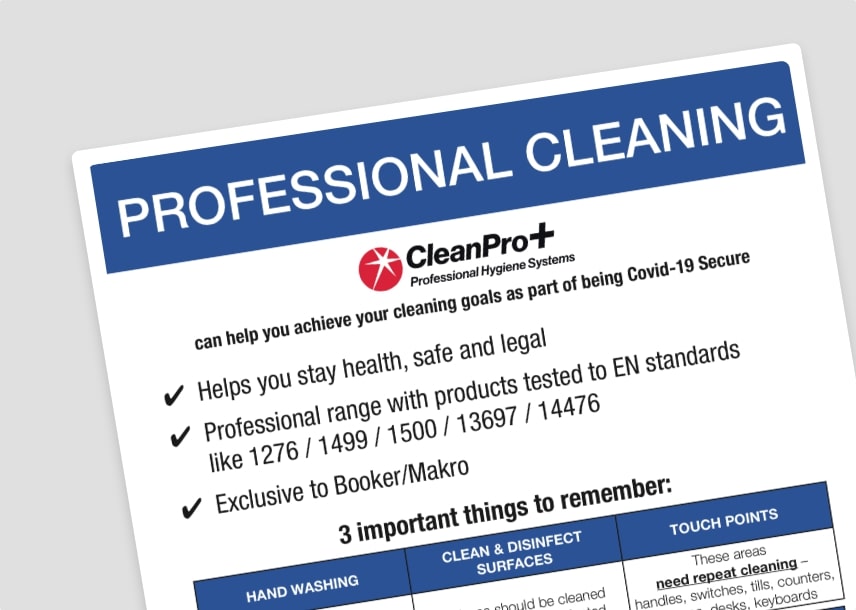 Catering – essential products and cleaning notes