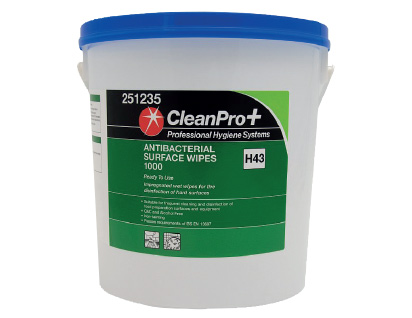 Clean Pro+ Antibacterial Surface Wipes H43 - 1000 wipes