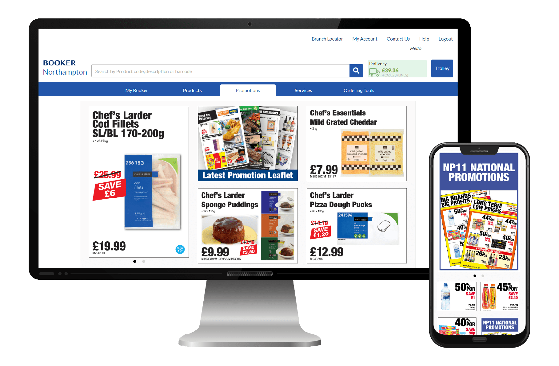 Booker Home page on both Desktop and Mobile