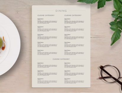 Dinner Menu