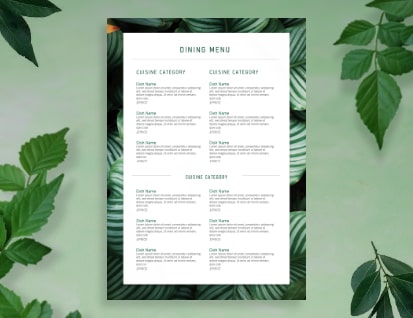 Dinner Menu