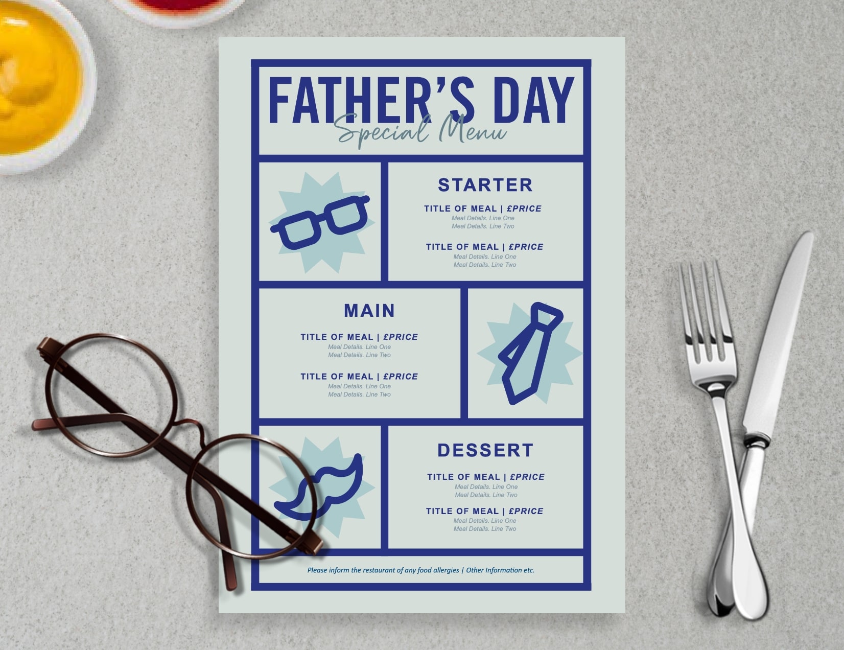 Fathers Day Menu