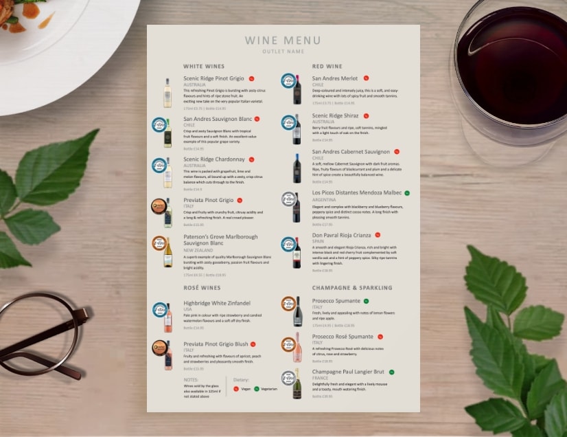 Wine Menu