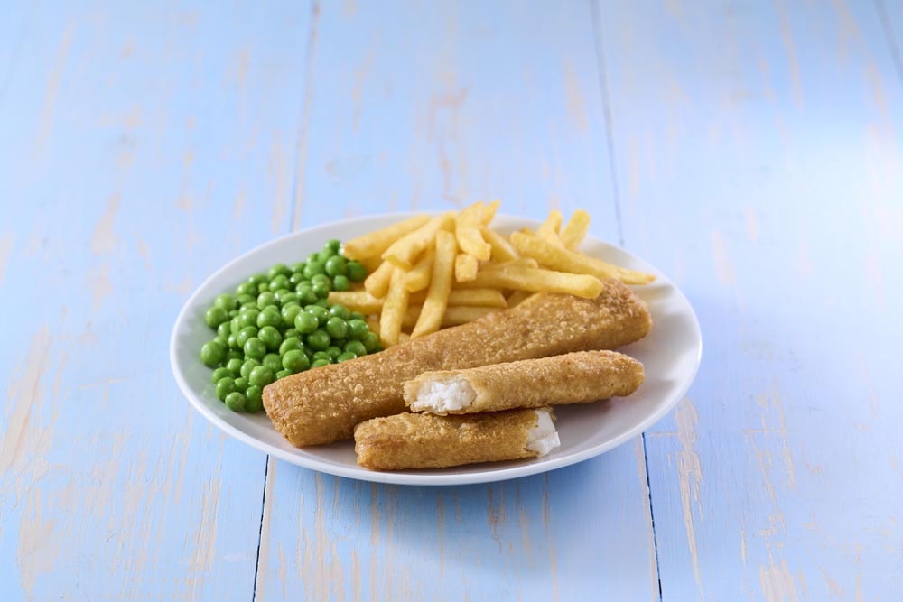 Fish fingers online and chips
