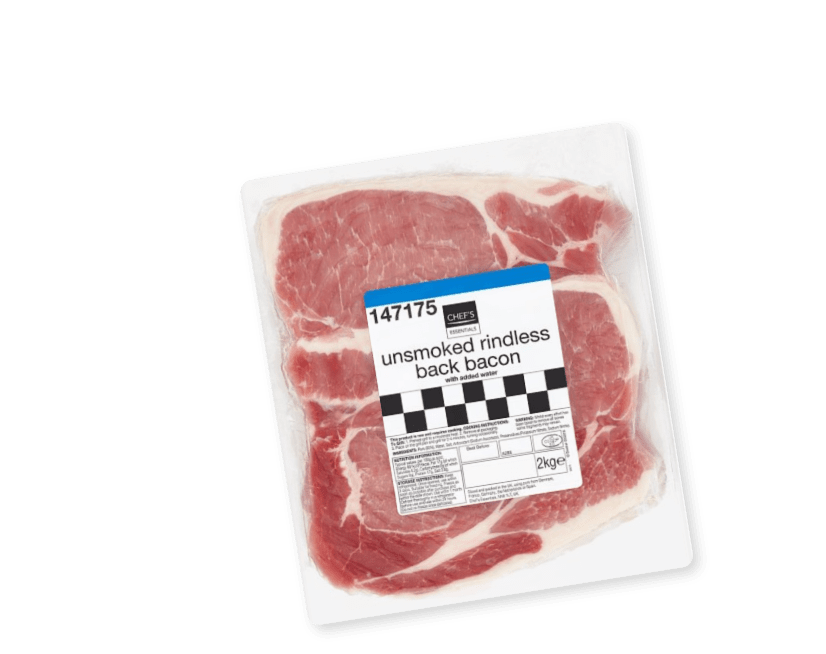 Chefs Essentials Unsmoked Rindless Back Bacon