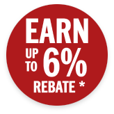 Earn up to 6% Rebate